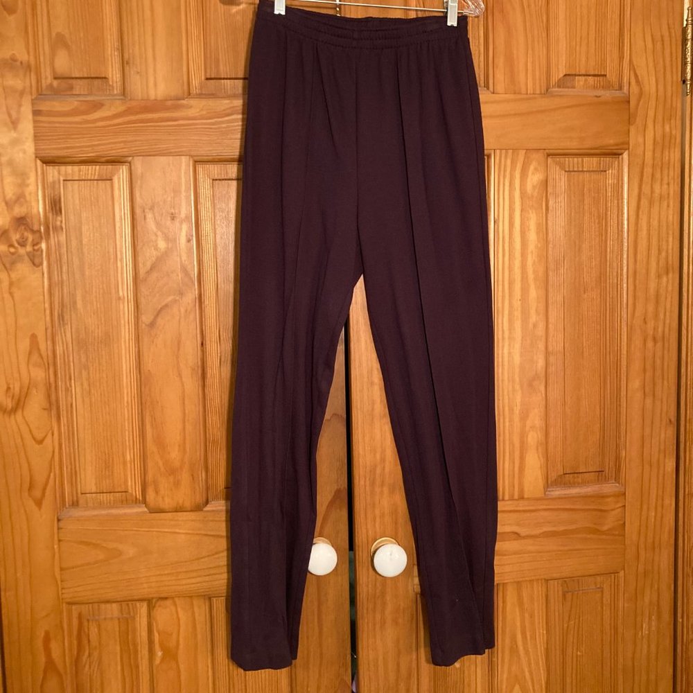 NWOT Cathy Daniels Vintage 80s 90s Pull On Knit Pants Elastic Waist Purple Sz M